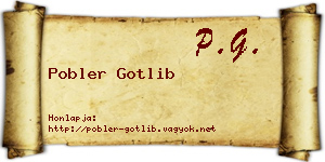 Pobler Gotlib névjegykártya